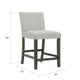 Jeny Counter Height Dining Chair Set of 2 | Padded Seat | Light Gray