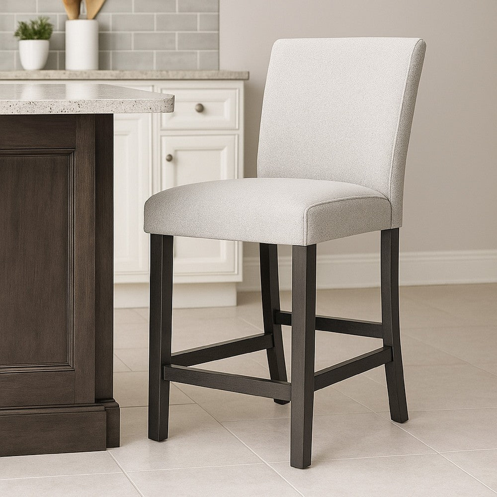 Jeny Counter Height Dining Chair Set of 2 | Padded Seat | Light Gray