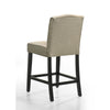 Kiy Counter Height Chair Set of 2 | Tufted Beige Seat | Black Wood Legs
