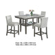 Jeny 5pc Counter Height Dining Set | Gray Seats | 60" Faux Marble Top
