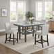 Jeny 5pc Counter Height Dining Set | Gray Seats | 60" Faux Marble Top