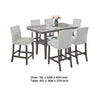 Jeny 7pc Counter Height Dining Set | Gray Seats | 60" Faux Marble Top