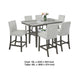 Jeny 7pc Counter Height Dining Set | Gray Seats | 60" Faux Marble Top