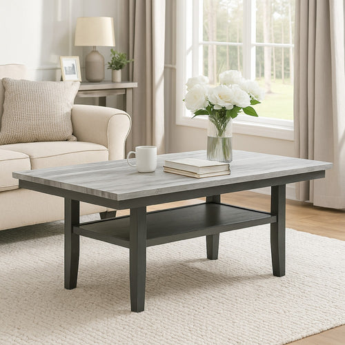 Jeny 7pc Counter Height Dining Set | Gray Seats | 60" Faux Marble Top