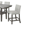 Jeny 6pc Counter Height Dining Set | Gray Bench Chairs | 60" Faux Marble