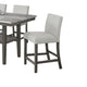 Jeny 6pc Counter Height Dining Set | Gray Bench Chairs | 60" Faux Marble