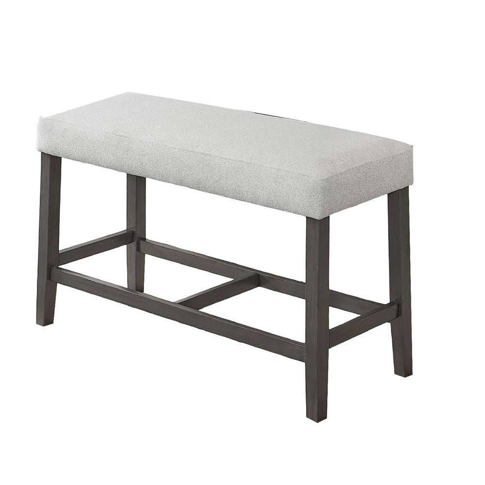 Jeny 6pc Counter Height Dining Set | Gray Bench Chairs | 60" Faux Marble