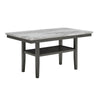 Jeny Counter Height Dining Table | 60" Faux Marble Top | Dark Gray