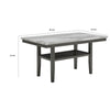 Jeny Counter Height Dining Table | 60" Faux Marble Top | Dark Gray
