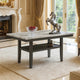 Jeny Counter Height Dining Table | 60" Faux Marble Top | Dark Gray