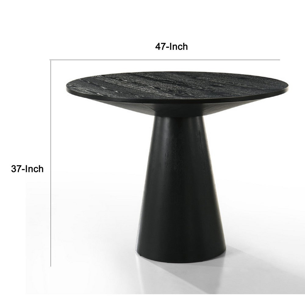 Kiy Counter Height Dining Table | 47" Top | Ebony Black Pedestal Base