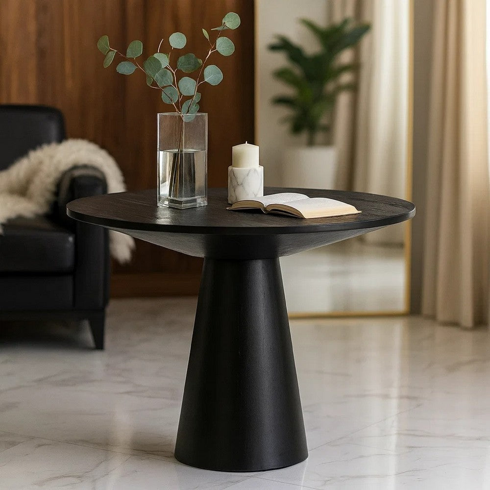 Kiy Counter Height Dining Table | 47" Top | Ebony Black Pedestal Base