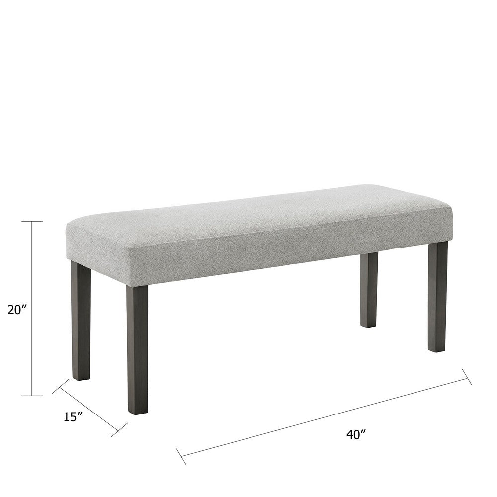 Jeny Dining Bench | Foam Padded Seat | 40" Wide Dark Gray Wood