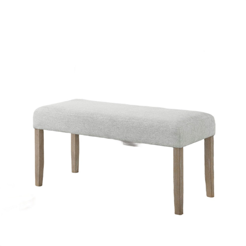 Teny Dining Bench | Light Gray Seat | 41" Wide Oak Brown Frame