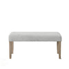 Teny Dining Bench | Light Gray Seat | 41" Wide Oak Brown Frame
