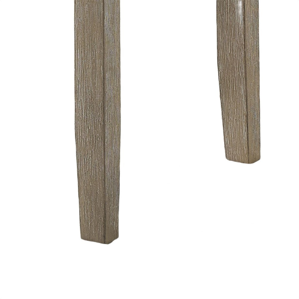 Teny Dining Bench | Light Gray Seat | 41" Wide Oak Brown Frame