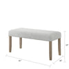 Teny Dining Bench | Light Gray Seat | 41" Wide Oak Brown Frame