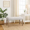 Teny Dining Bench | Light Gray Seat | 41" Wide Oak Brown Frame