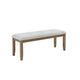Meny Dining Bench | Tufted Light Gray Seat | 48" Walnut Oak Brown
