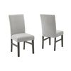 Jeny Dining Chair Set of 2 | Gray Padded Seats | Classic Parsons Design