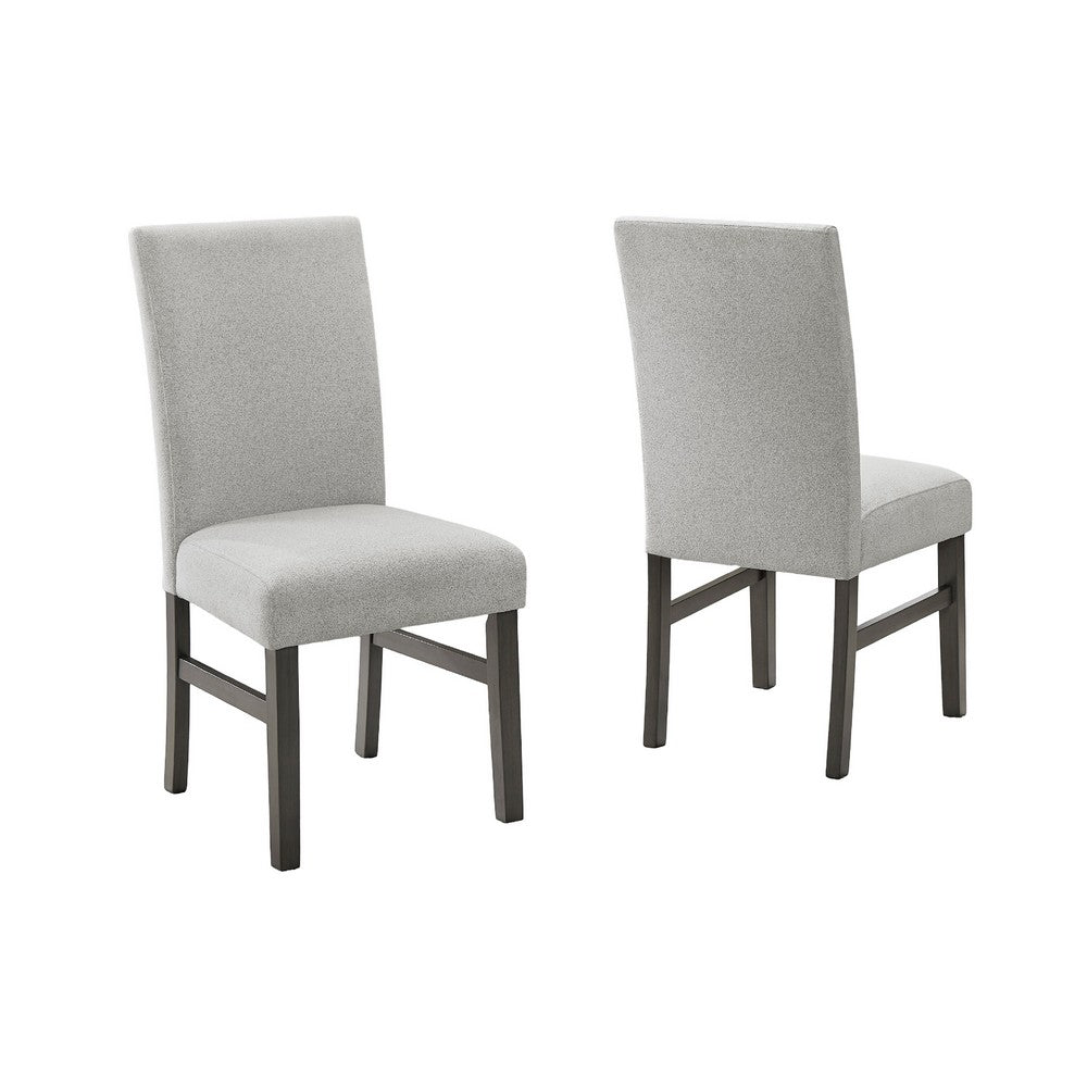 Jeny Dining Chair Set of 2 | Gray Padded Seats | Classic Parsons Design