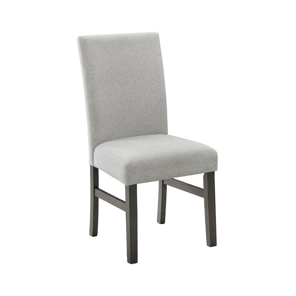 Jeny Dining Chair Set of 2 | Gray Padded Seats | Classic Parsons Design