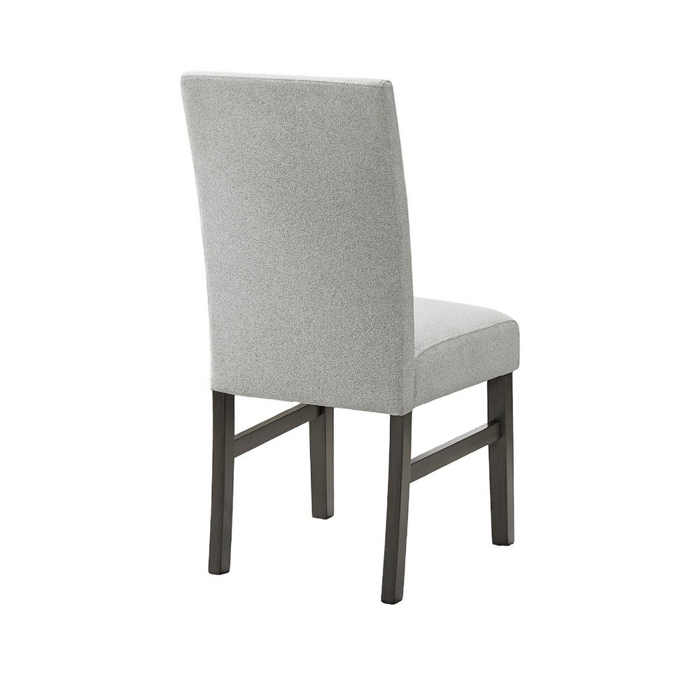 Jeny Dining Chair Set of 2 | Gray Padded Seats | Classic Parsons Design