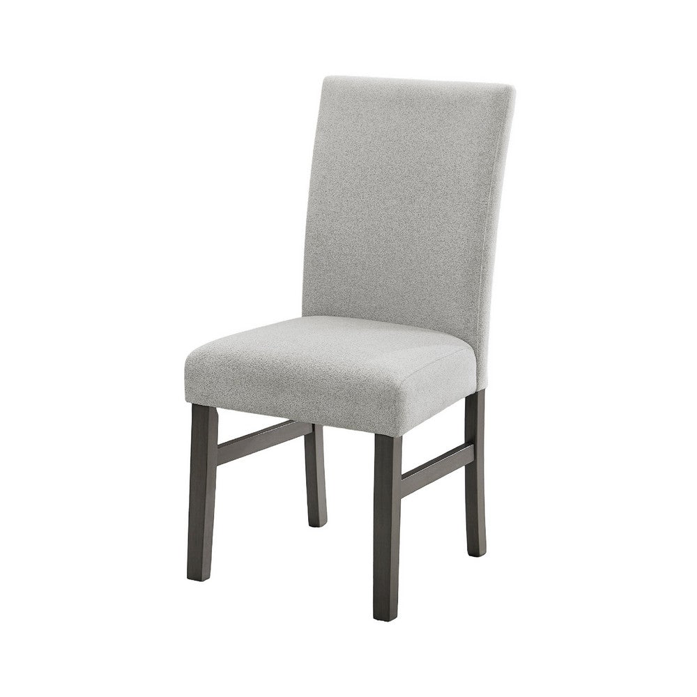 Jeny Dining Chair Set of 2 | Gray Padded Seats | Classic Parsons Design