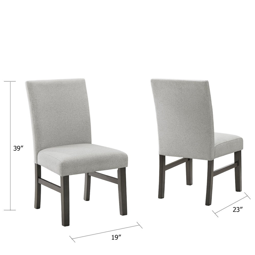 Jeny Dining Chair Set of 2 | Gray Padded Seats | Classic Parsons Design