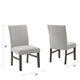 Jeny Dining Chair Set of 2 | Gray Padded Seats | Classic Parsons Design