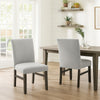Jeny Dining Chair Set of 2 | Gray Padded Seats | Classic Parsons Design