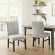 Jeny Dining Chair Set of 2 | Gray Padded Seats | Classic Parsons Design