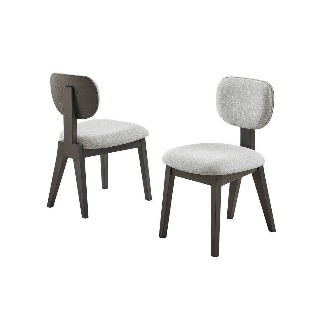Beny Dining Chair Set of 2 | Retro Padded Seat & Low Back | Gray
