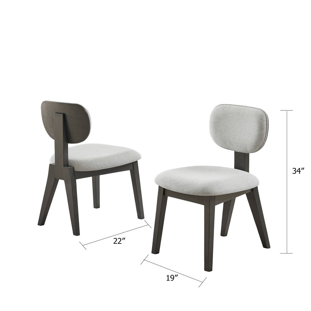 Beny Dining Chair Set of 2 | Retro Padded Seat & Low Back | Gray