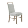 Teny Dining Chair Set of 2 | Light Gray Seat | Open Rail Back | Oak Brown