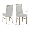 Teny Dining Chair Set of 2 | Light Gray Seat | Open Rail Back | Oak Brown