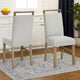 Teny Dining Chair Set of 2 | Light Gray Seat | Open Rail Back | Oak Brown