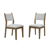 Meny Dining Chair Set of 2 | Light Gray Panel Back | Walnut Oak Brown
