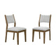 Meny Dining Chair Set of 2 | Light Gray Panel Back | Walnut Oak Brown