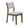 Meny Dining Chair Set of 2 | Light Gray Panel Back | Walnut Oak Brown