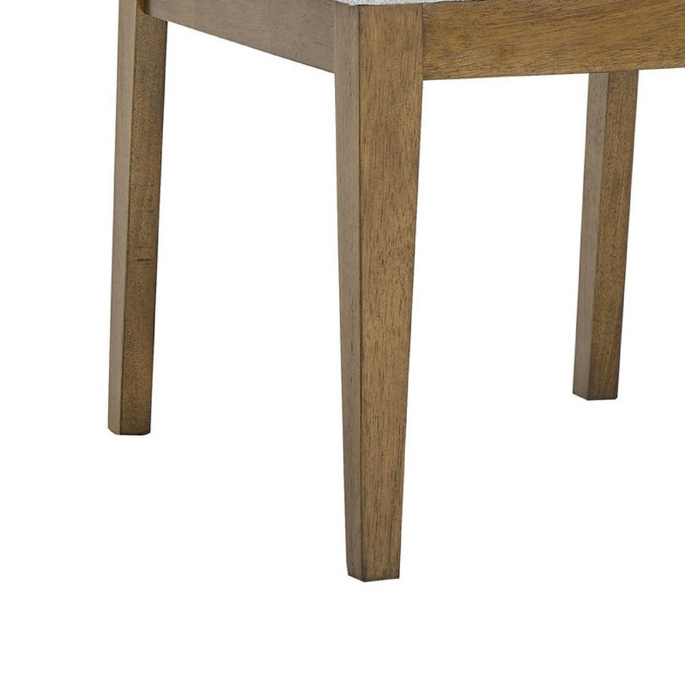 Meny Dining Chair Set of 2 | Light Gray Panel Back | Walnut Oak Brown
