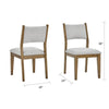 Meny Dining Chair Set of 2 | Light Gray Panel Back | Walnut Oak Brown