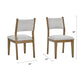 Meny Dining Chair Set of 2 | Light Gray Panel Back | Walnut Oak Brown