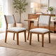 Meny Dining Chair Set of 2 | Light Gray Panel Back | Walnut Oak Brown