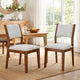 Meny Dining Chair Set of 2 | Light Gray Panel Back | Walnut Oak Brown