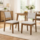 Meny Dining Chair Set of 2 | Light Gray Panel Back | Walnut Oak Brown