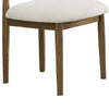 Meny Dining Chair Set of 2 | Beige Sherpa Upholstery | Walnut Oak Brown