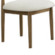 Meny Dining Chair Set of 2 | Beige Sherpa Upholstery | Walnut Oak Brown