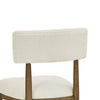 Meny Dining Chair Set of 2 | Beige Sherpa Upholstery | Walnut Oak Brown