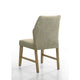 Lemy Dining Chair Set of 2 | Beige Linen Upholstery | Oak Brown Finish